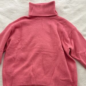 Women's Pink Oversized Turtleneck Sweater size 4